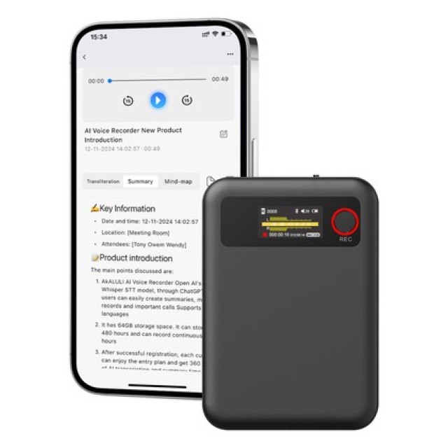 Έξυπνο καταγραφικό φωνής/ήχου L816, 64GB, Bluetooth, AI λειτουργίες, μαύρο Έξυπνο καταγραφικό φωνής/ήχου L816, 64GB, Bluetooth, AI λειτουργίες, μαύρο