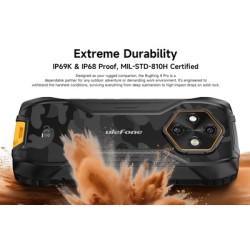 ULEFONE smartphone RugKing 4 Pro, 6.56", 8/128GB, 10200mAh, IP68/IP69K/MIL-STD-810H, μαύρο