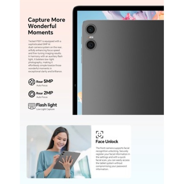 TECLAST tablet P30T με πληκτρολόγιο/στυλό αφής/θήκη, 10.1", 3/128GB, Android 16, 6000mAh, γκρι