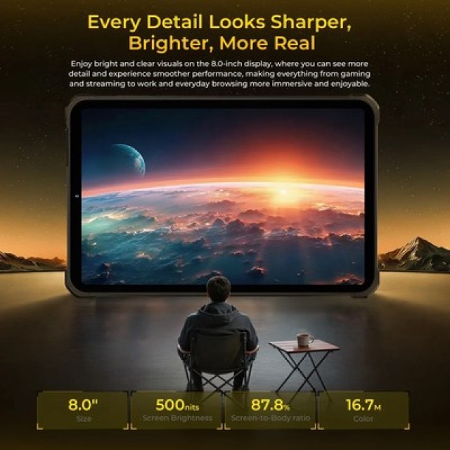 OUKITEL tablet RT11, 8", 8/128GB, 10000mAh, 5G, IP68/IP69K/MIL-STD-810H, μαύρο OUKITEL tablet RT11, 8", 8/128GB, 10000mAh, 5G, IP68/IP69K/MIL-STD-810H, μαύρο