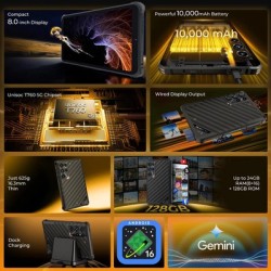 OUKITEL tablet RT11, 8", 8/128GB, 10000mAh, 5G, IP68/IP69K/MIL-STD-810H, μαύρο