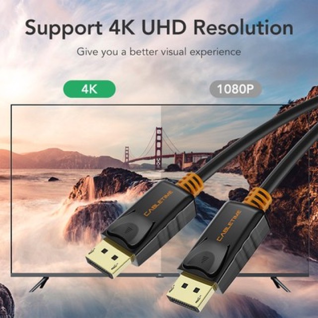 CABLETIME καλώδιο DisplayPort CT-AV585-01G, 4K/60Hz, 3m, μαύρο CABLETIME καλώδιο DisplayPort CT-AV585-01G, 4K/60Hz, 3m, μαύρο