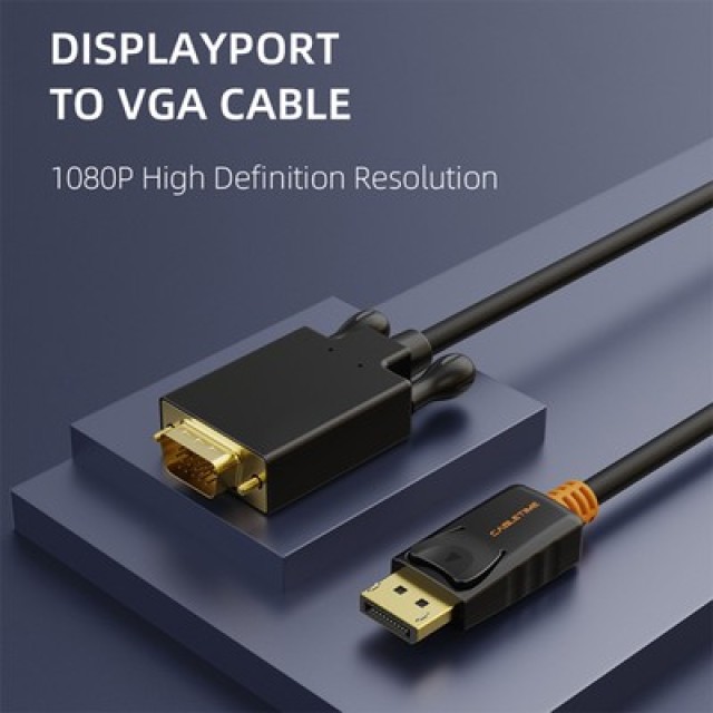 CABLETIME καλώδιο DisplayPort σε VGA CT-AV585-04G, 1080p, 1.8m, μαύρο CABLETIME καλώδιο DisplayPort σε VGA CT-AV585-04G, 1080p, 1.8m, μαύρο