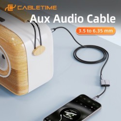 CABLETIME καλώδιο ήχου 3.5mm σε 6.35mm CT-AV321-H11G, 1m, μαύρο CABLETIME καλώδιο ήχου 3.5mm σε 6.35mm CT-AV321-H11G, 1m, μαύρο