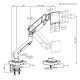 BRATECK βάση γραφείου οθόνης LDT111-C012, 17-49", έως 20kg, heavy duty