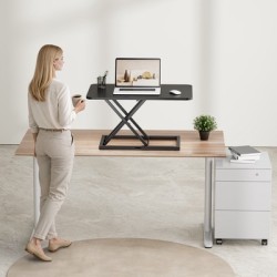 POWERTECH επιτραπέζιος σταθμός εργασίας PT-1663 με ρυθμιζόμενο ύψος, 790x540x62-420mm, μαύρος