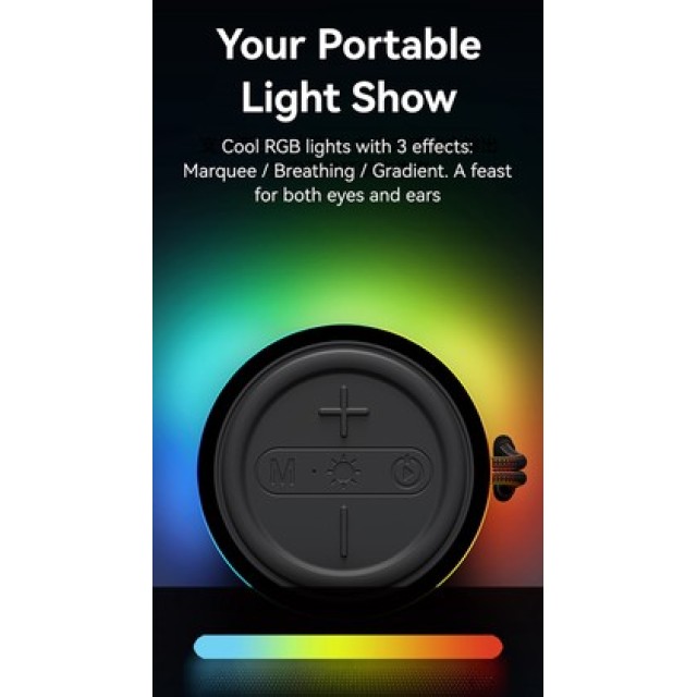 USAMS φορητό ηχείο YX018 με LED φωτισμό, 2x 5W, Bluetooth, 1500mAh, μαύρο USAMS φορητό ηχείο YX018 με LED φωτισμό, 2x 5W, Bluetooth, 1500mAh, μαύρο