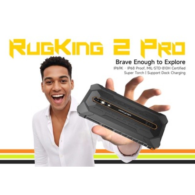ULEFONE smartphone RugKing 2 Pro, 5.45", 6/128GB, 4550mAh, IP68/IP69K/MIL-STD-810H, μαύρο