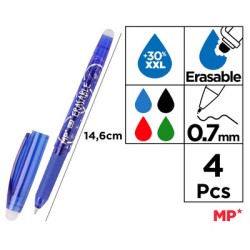 MP σετ στυλό διαρκείας PE217-2, erasable, 0.7mm, μπλε/μαύρο/πράσινο/κόκκινο, 4τμχ MP σετ στυλό διαρκείας PE217-2, erasable, 0.7mm, μπλε/μαύρο/πράσινο/κόκκινο, 4τμχ