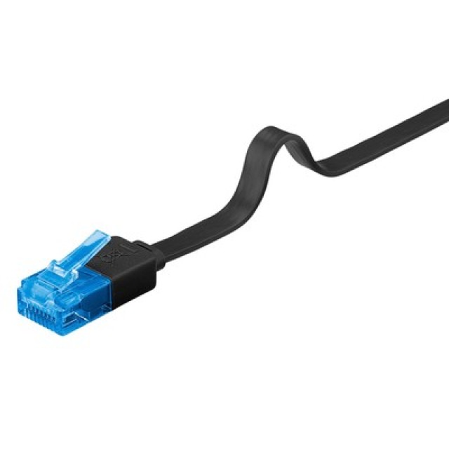 GOOBAY καλώδιο δικτύου 96389, CAT 6A U/UTP, flat, 500MHz, Copper, 20m, μαύρο