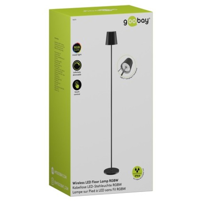 GOOBAY επιτραπέζιο φωτιστικό 76573, RGBW, dimmable, επαναφορτιζόμενο, έως 122.3cm ύψος, μαύρο