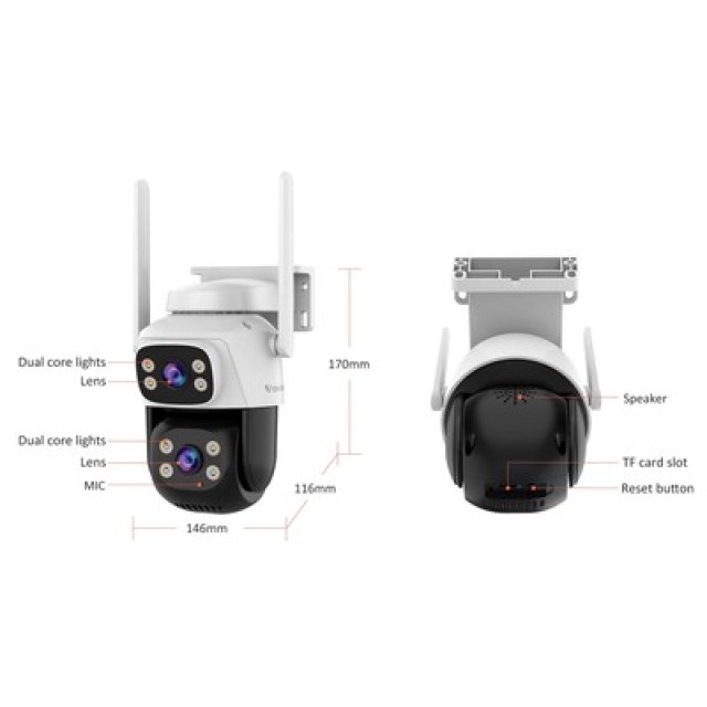 VSTARCAM smart κάμερα CS622DR, dual lens, 3MP, WiFi, PTZ, SD, IP66 VSTARCAM smart κάμερα CS622DR, dual lens, 3MP, WiFi, PTZ, SD, IP66