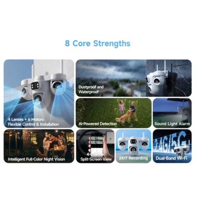 VSTARCAM smart κάμερα CS623FR, four-lens, 2MP, WiFi, PTZ, SD, IP66 VSTARCAM smart κάμερα CS623FR, four-lens, 2MP, WiFi, PTZ, SD, IP66