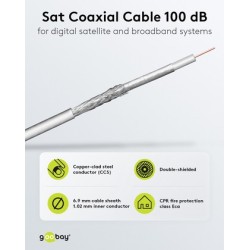 GOOBAY καλώδιο κεραίας 27528, 100dB, 75Ω, CCS, 100m, λευκό GOOBAY καλώδιο κεραίας 27528, 100dB, 75Ω, CCS, 100m, λευκό