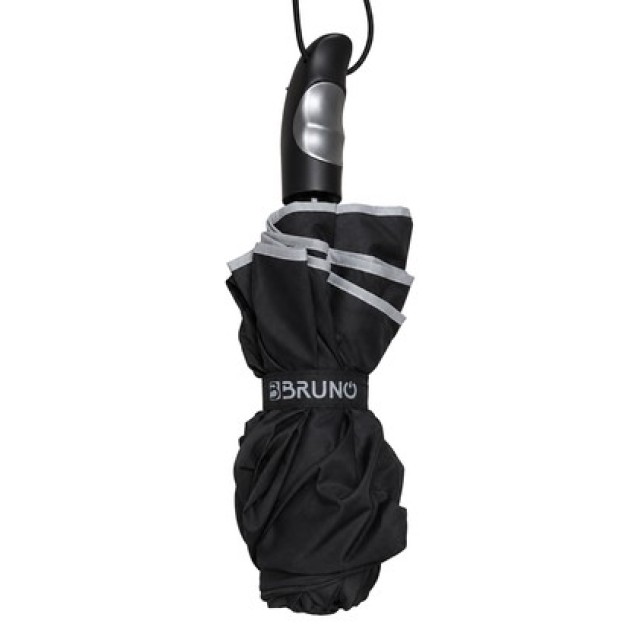 BRUNO ομπρέλα βροχής BRN-0322, σπαστή, αυτόματη, Φ98cm, αντιανεμική, με θήκη, μαύρη