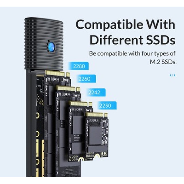 ORICO θήκη για M.2 SATA SSD PWM2, 5Gbps, tool free, λευκή