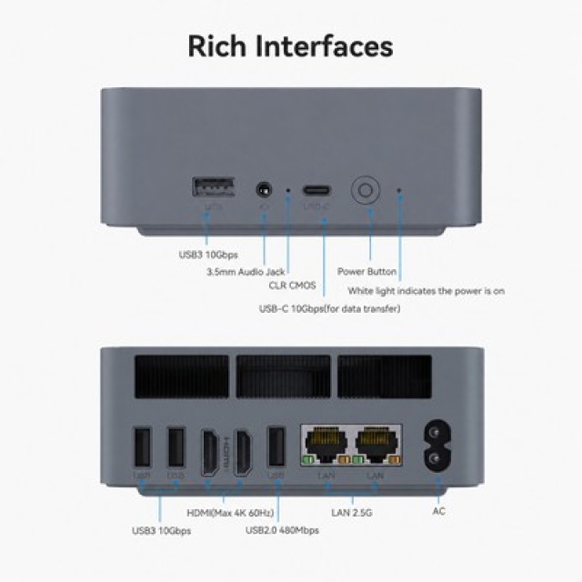 BEELINK mini PC EQi13, Intel i5-13420H, 16GB, 500GB M.2, Windows 11 Pro