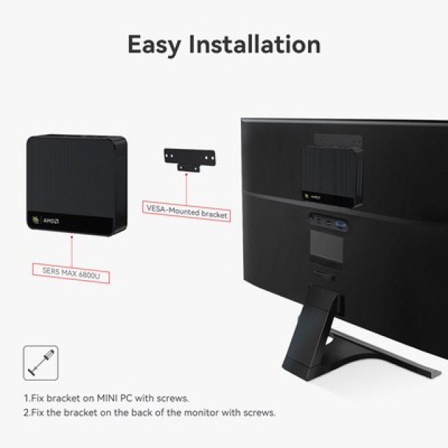 BEELINK mini PC SER5 Max, AMD Ryzen R7 7735U, 24GB, 500GB M.2, Windows 11 Pro