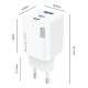 POWERTECH μίνι φορτιστής τοίχου PT-1671 με καλώδιο, USB/2x USB-C, 100W, GaN, λευκός POWERTECH μίνι φορτιστής τοίχου PT-1671 με καλώδιο, USB/2x USB-C, 100W, GaN, λευκός
