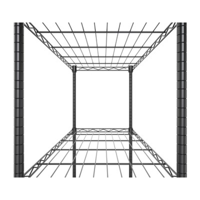 HOME USE μεταλλική ραφιέρα HUH-0270 με 5 ράφια, 90x35x175cm, μαύρη