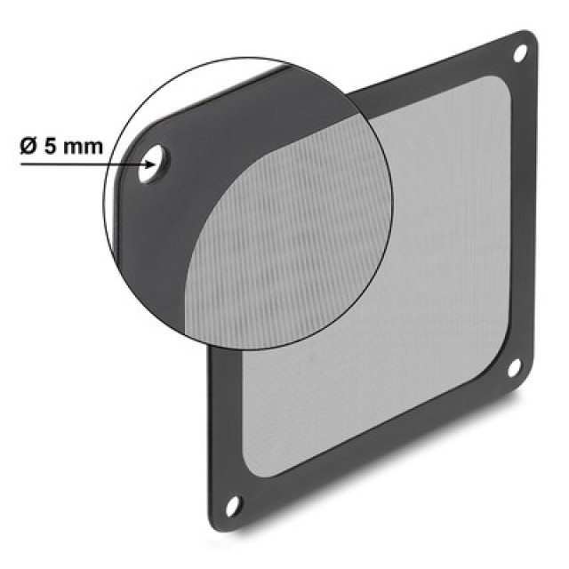DELOCK φίλτρο σκόνης για 120mm ανεμιστήρα 67717, μαγνητικό, μαύρο