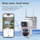 SECTEC smart ηλιακή κάμερα ST-537-6MAOV, dual lens, 3MP, WiFi, SD, PTZ, IP66