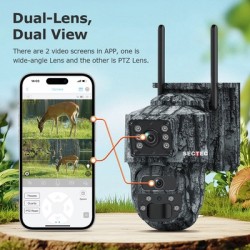 SECTEC smart ηλιακή κάμερα κυνηγού ST-537-6MAOV-4G-EU-G, dual lens, 3MP, 4G, SD, PTZ, IP66