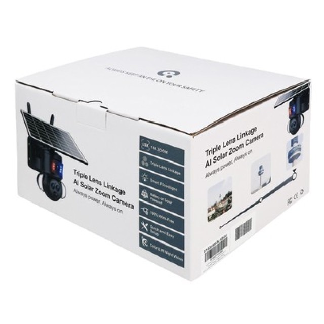 SECTEC smart ηλιακή κάμερα ST-538-6M-3L-4G-EU, dual lens, 3MP, 4G, SD, PTZ, IP66