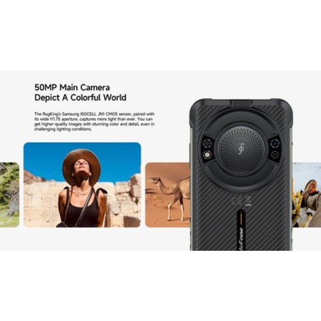 ULEFONE smartphone RugKing με ηχείο 3.5W, 5.99", 8/128GB, 9600mAh, IP68/IP69K/MIL-STD-810H, μαύρο ULEFONE smartphone RugKing με ηχείο 3.5W, 5.99", 8/128GB, 9600mAh, IP68/IP69K/MIL-STD-810H, μαύρο