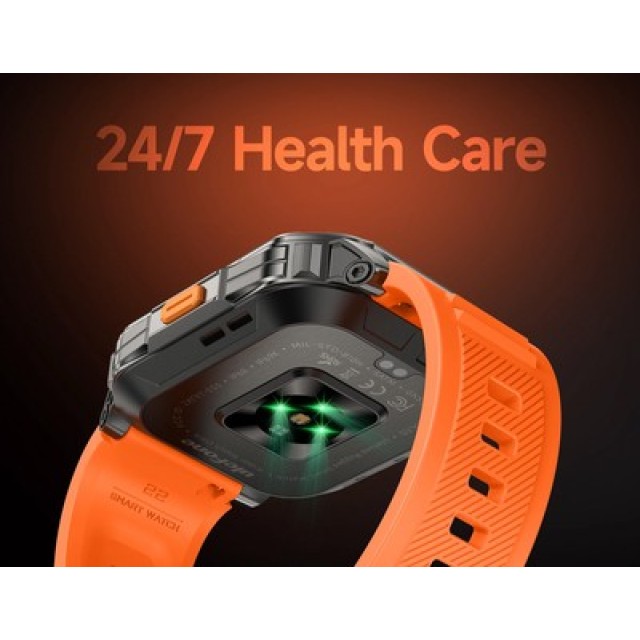 ULEFONE smartwatch Armor Watch Ultra, 2x λουράκια, heart rate, 1.93" AMOLED, GPS, MIL-STD-810H, μαύρο ULEFONE smartwatch Armor Watch Ultra, 2x λουράκια, heart rate, 1.93" AMOLED, GPS, MIL-STD-810H, μαύρο