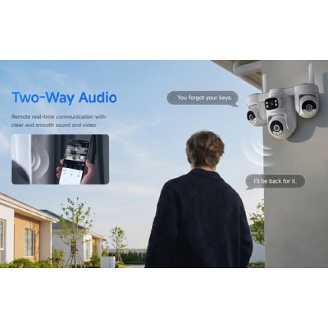 VSTARCAM smart ηλιακή κάμερα AG623FR, four-lens, 3MP, 4G, SD, PTZ, IP66, μαύρη