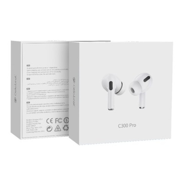 CELEBRAT earphones με θήκη φόρτισης T300 Pro, True Wireless, 13mm, 30/300mAh, λευκά