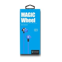 CELEBRAT earphones με μικρόφωνο D1, 3.5mm, Φ10mm, 1.2m flat, μπλε