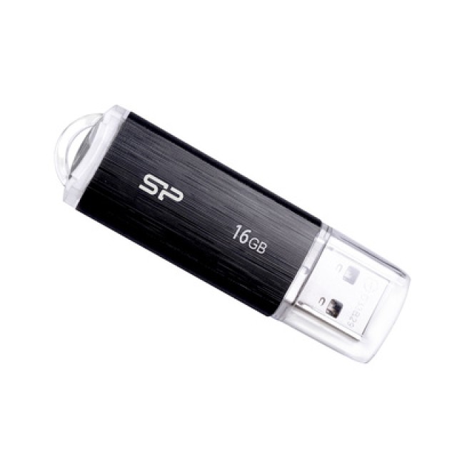 SILICON POWER USB Flash Drive Ultima U02, 16GB, USB 2.0, μαύρο