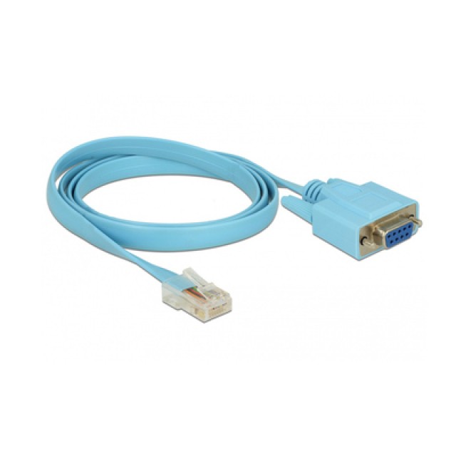 DELOCK Καλώδιο Serial RS-232 DB9 female σε RJ45 male, 1m, μπλε