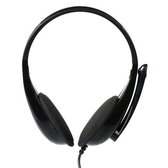 POWERTECH Headphones με μικρόφωνο PT-734 105dB, 40mm, 3.5mm, 1.8m, μαύρο