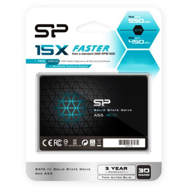 SILICON POWER SSD A55 1TB, 2.5", SATA III, 500-450MB/s, 7mm