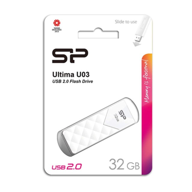 SILICON POWER USB Flash Ultima U03, 32GB, USB 2.0, λευκό