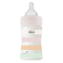 Chicco Πλαστικό Μπιμπερό Well Being Κατά των Κολικών Ροζ 150ml Για 0+ Μηνών