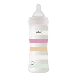 Chicco Πλαστικό Μπιμπερό Well Being Κατά των Κολικών Ροζ 250ml Για 2+ Μηνών