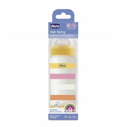 Chicco Πλαστικό Μπιμπερό Well Being Κατά των Κολικών Ροζ 330ml Για 4+ Μηνών