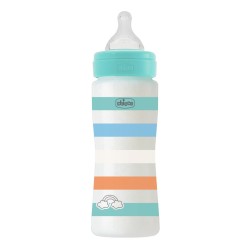 Chicco Πλαστικό Μπιμπερό Well Being Κατά των Κολικών Μπλε 330ml Για 4+ Μηνών
