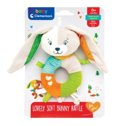 Baby Clementoni For You Βρεφικό Παιχνίδι Κουδουνίστρα Μαλακό Λαγουδάκι Για 0+ Μηνών