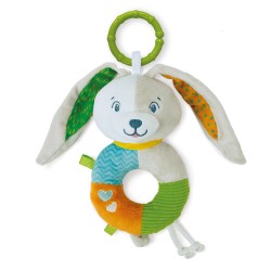 Baby Clementoni For You Βρεφικό Παιχνίδι Κουδουνίστρα Μαλακό Λαγουδάκι Για 0+ Μηνών