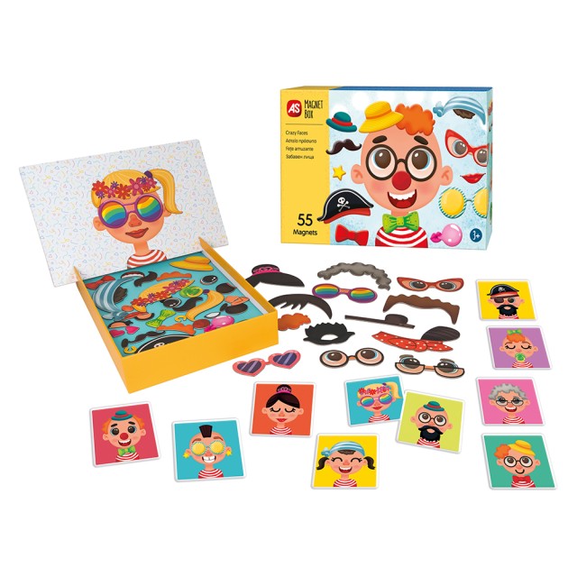 AS Magnet Box Αστεία Πρόσωπα 55 Εκπαιδευτικοί Χάρτινοι Μαγνήτες Για 3+ Χρονών AS Magnet Box Αστεία Πρόσωπα 55 Εκπαιδευτικοί Χάρτινοι Μαγνήτες Για 3+ Χρονών