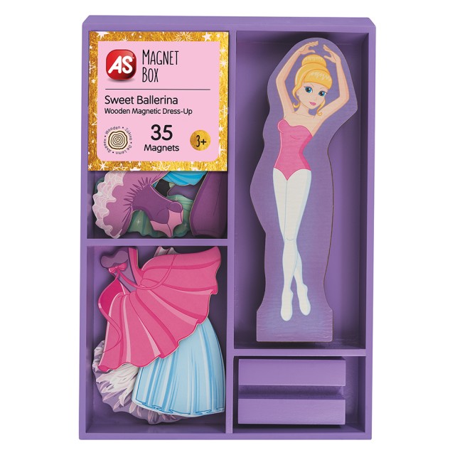 AS Magnet Box Sweet Ballerina Dress-Up 35 Εκπαιδευτικοί Ξύλινοι Μαγνήτες Για 3+ Χρονών AS Magnet Box Sweet Ballerina Dress-Up 35 Εκπαιδευτικοί Ξύλινοι Μαγνήτες Για 3+ Χρονών