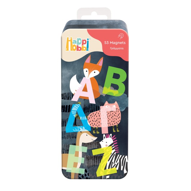 HappiHobbi Magnet Tin Γράμματα & Αριθμοί Εκπαιδευτικοί Χάρτινοι Μαγνήτες Για 3+ Χρονών