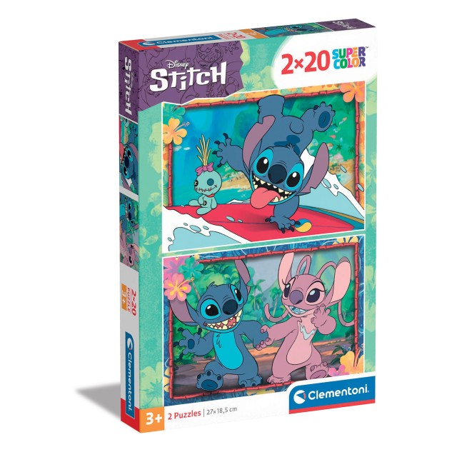 Clementoni Παιδικό Παζλ Super Color Disney Stitch 2x20 τμχ Clementoni Παιδικό Παζλ Super Color Disney Stitch 2x20 τμχ
