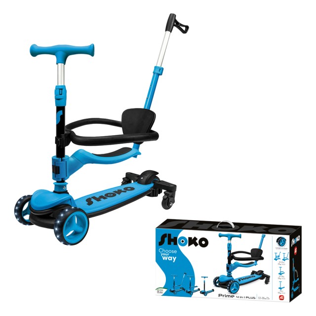 Shoko Παιδικό Πατίνι Prime 4 In 1 Plus Σε Μπλε Χρώμα Για 12+ Μηνών Shoko Παιδικό Πατίνι Prime 4 In 1 Plus Σε Μπλε Χρώμα Για 12+ Μηνών