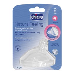 Chicco Θηλή από Σιλικόνη Natural Feeling Μέτριας Ροής Για 2+ Μηνών